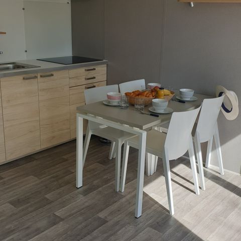 Mobilheim 4 Personen - Confort 28m² 2 Zimmer + Terrasse auf Pfahlbauten