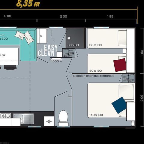 MOBILE HOME 4 people - Comfort 24m² 2 bedrooms