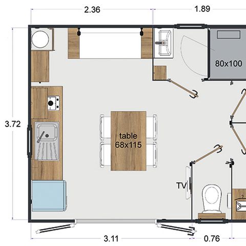 MOBILHOME 4 personas - Cabaña nocturna