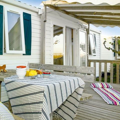 Stacaravan 4 personen -  Comfort | 2 Slaapkamers | 4 Pers | Verhoogd terras | Airconditioning