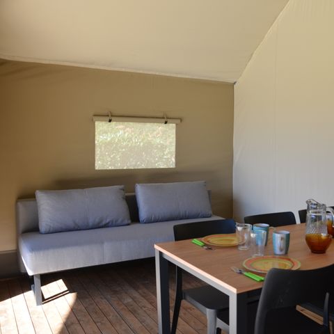 SAFARIZELT 6 Personen - NEW//Zelt Woodlodge Confort Family 34m² (3Sch - 6Pers) - ohne Sanitäranlagen