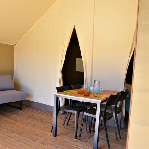 CANVAS AND WOOD TENT 4 people - NEW// Woodlodge Comfort Tent 23m² (2bed - 4pers) - without sanitary facilities