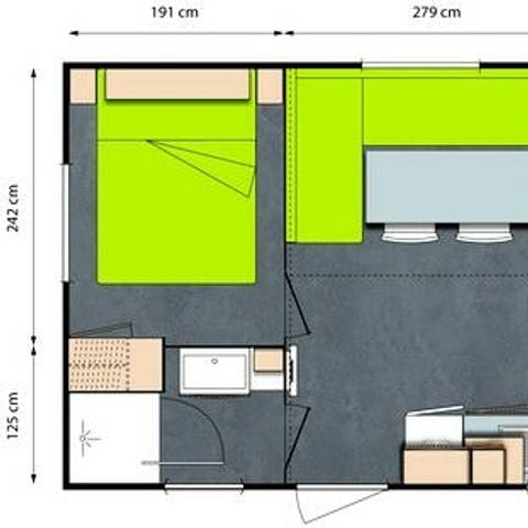 MOBILHOME 6 personas - Goelette 4 Habitaciones 6 Personas + TV