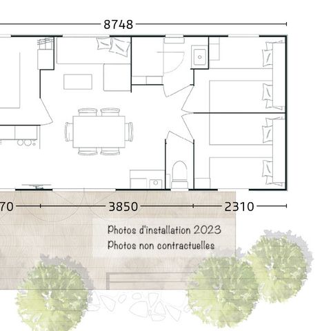 MOBILHOME 4 personnes - Loggia Premium 31m² Clim TV