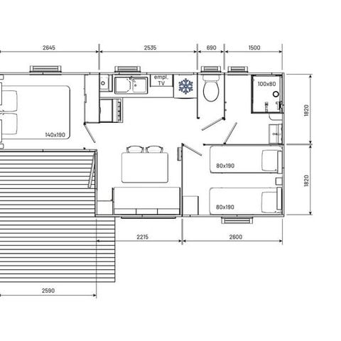 MOBILHOME 4 personnes - Mobil home Ciela Confort Compact - 2 chambres