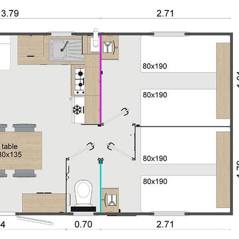 MOBILHOME 6 personas - MH3 Lodge Gran confort