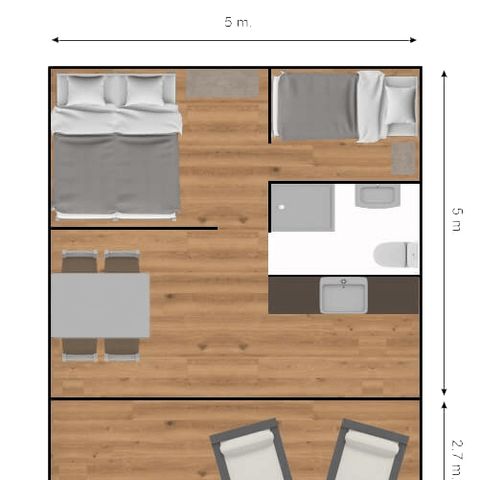 TENTE TOILE ET BOIS 4 personnes - Tente safari de luxe Woody 25 