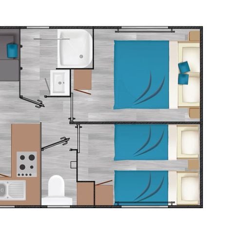 Chalet 4 personen - 2 eersteklas slaapkamers