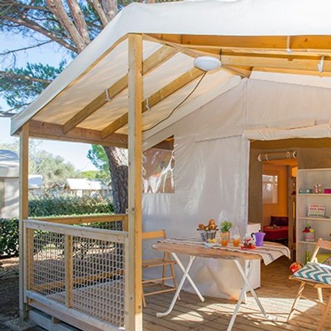 TENTE TOILE ET BOIS 5 personnes - Tente Eco Lodge | 2 Ch. | 4/5 Pers. | Sans SDB