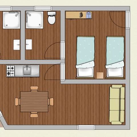 CASA MOBILE 6 persone - Chalet | Classic XL | 2 camere da letto | 4/6 persone | 2 bagni