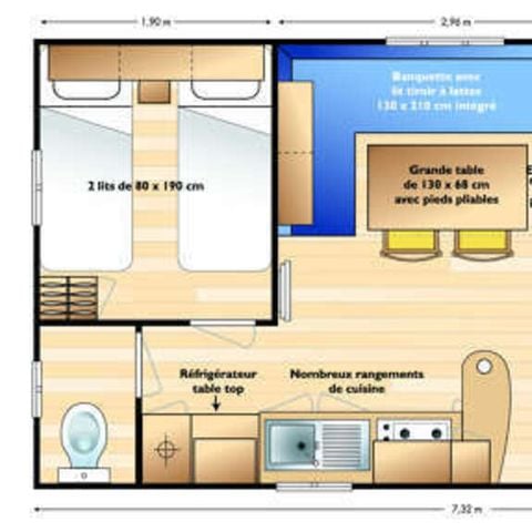 Stacaravan 4 personen - MH Classique 2 slaapkamers 4 personen