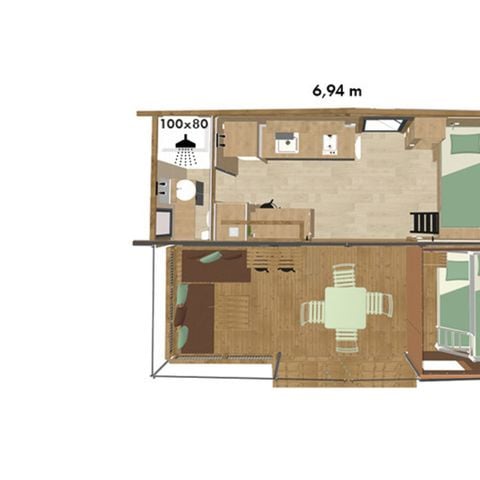 MOBILHOME 5 personnes - Tiny Lodge 2 chambres 5 personnes