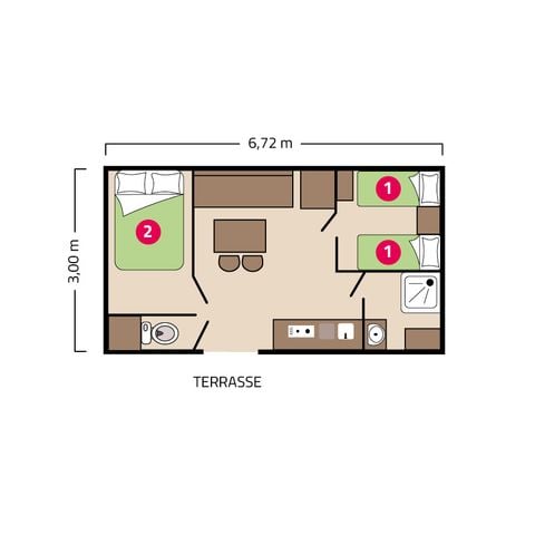 MOBILHOME 4 personnes - Riviera 4 personnes