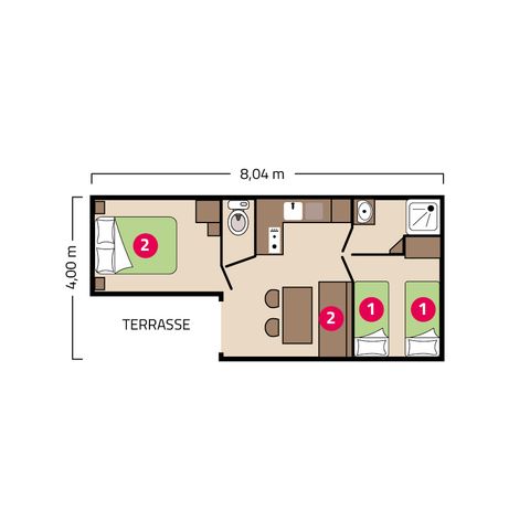 MOBILHOME 6 personnes - Loggia 4/6 personnes