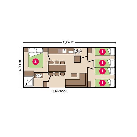 MOBILHOME 6 personnes - Famille Clim 6 personnes