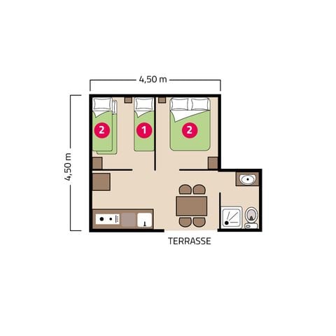 TENTE 5 personnes - Cabane sur pilotis 5 personnes