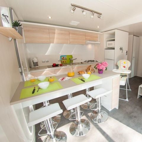 Stacaravan 8 personen - COMFORT 3bed stacaravan ECUMES (2016) 31m² + Half overdekt terras