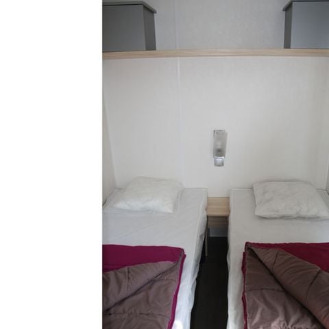 Mobilheim 6 Personen - 3 Zimmer Komfort Plus, Geschirrspüler, Gasplancha, halbwegs haltbare Bettwäsche