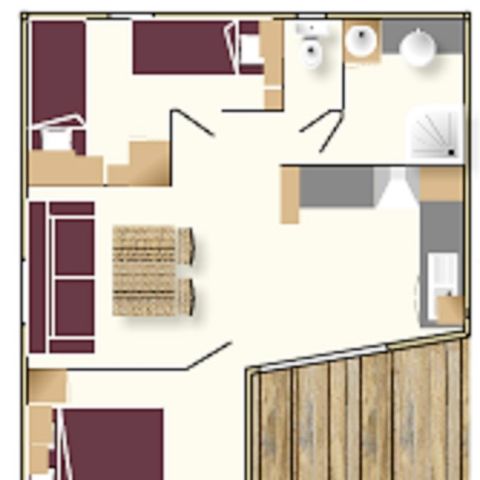 CHALET 4 personas - Chalet cannelle 2 habitaciones con terraza cubierta
