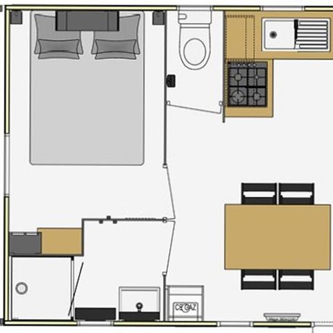 MOBILHEIM 5 Personen - Mobilheim Oasis Confort+ 2 Zimmer 26 m²