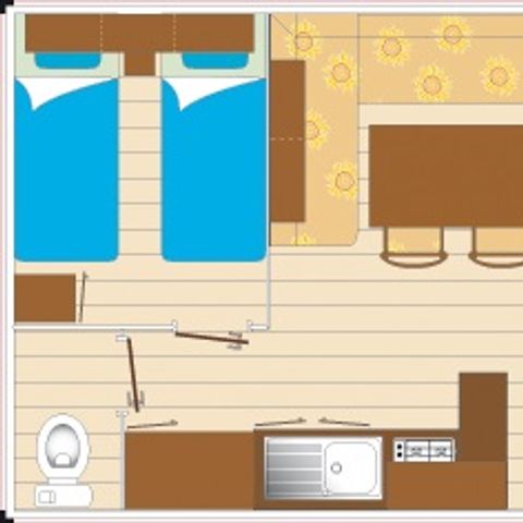 MOBILHOME 6 personas - 2 dormitorios - TV