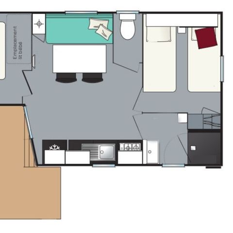 MOBILHOME 5 personnes - Evasion 5 personnes  2 chambres 23m²