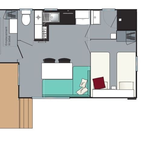 Stacaravan 7 personen - Evasion 7 personen 2 slaapkamers 28m².