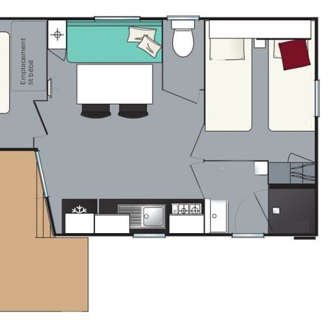 MOBILHOME 5 personnes - Evasion 5 personnes  2 chambres 23m²