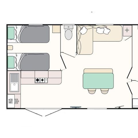 MOBILHOME 7 personnes - Mobil-home Evasion+ 7 personnes 2 chambres 30m²