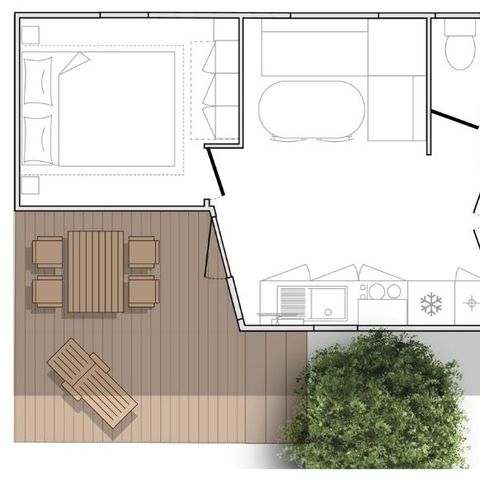 Stacaravan 6 personen - Mahana voor 6 personen 2 kamers 28m² - Franse Rivièra