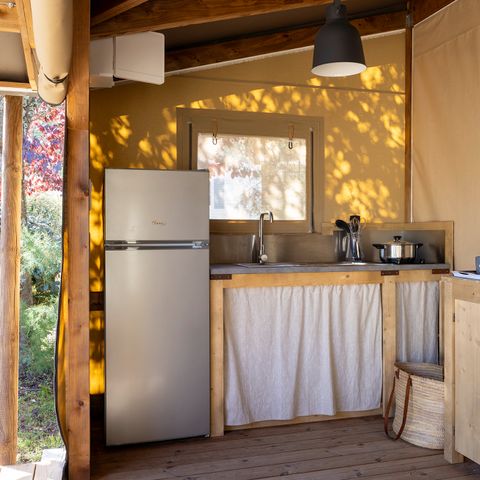 CANVAS AND WOOD TENT 4 people - Cabane Cotton Confort 32m² - 2 bedrooms + covered terrace