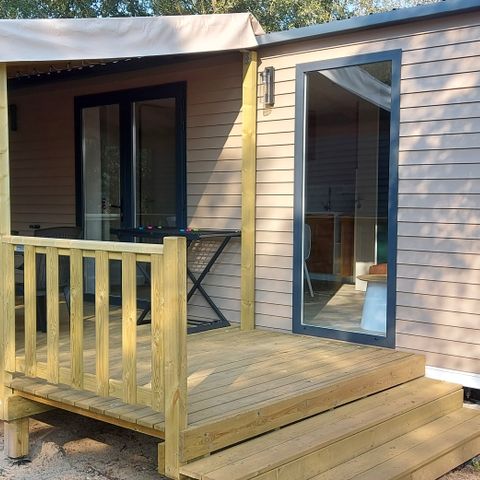 STACARAVAN 4 personen - TERRE ET MER -2 slaapkamers - 30 m² - 15 m² halfoverdekt terras