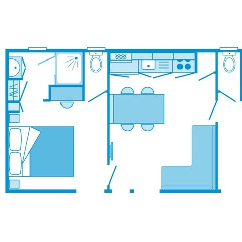 MOBILHOME 4 personnes - Mobil-home | Comfort XL | 2 Ch. | 4 Pers. | Terrasse Couverte | 2 SDB