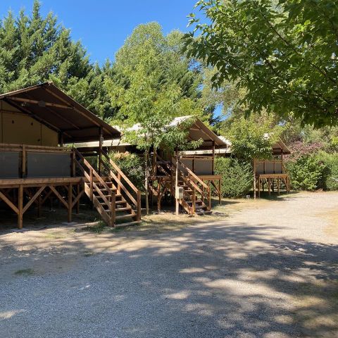 TENDA IN TELA E LEGNO 5 persone - Lodge su palafitte Comfort+ 46m².