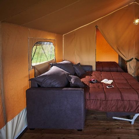 Safaritent 5 personen - Lodge op palen Comfort+ 46m².