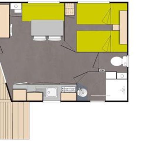 MOBILHOME 4 personas - Loggia Confort 24m² (2 habitaciones) + Terraza cubierta + Aire acondicionado