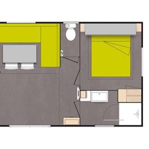 CASA MOBILE 5 persone - Casa mobile comfort 29m² (2 camere da letto) + Terrazza coperta + Aria condizionata