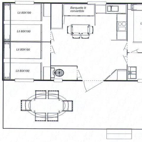 MOBILHOME 7 personnes - 3 chambres CAMPING