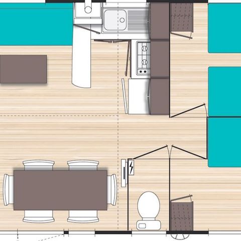 MOBILE HOME 6 people - Classic mobile home with covered terrace 3bed 6p