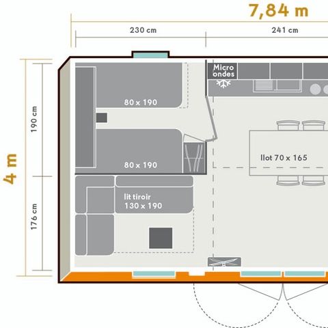 MOBILHOME 4 personnes - Mobil-home Confort+ 2ch 4p