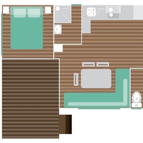 MOBILHOME 6 personnes - Mobil-home Classique terrasse semi-intégrée 3ch 6p