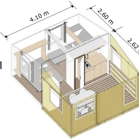 Safaritent 5 personen - Eco 2 persoons 5 persoons tent