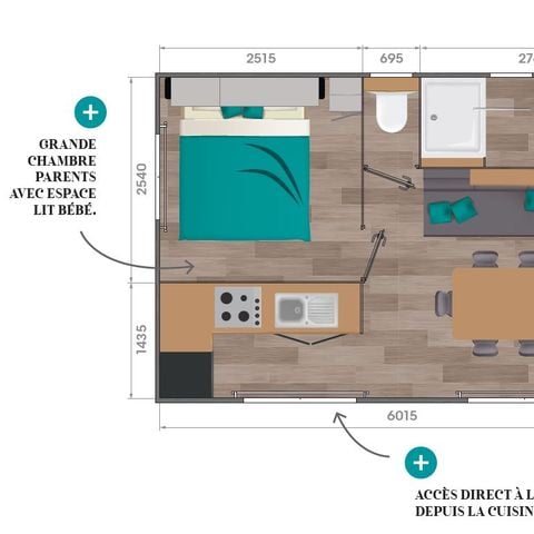 MOBILHOME 6 personnes - Mobil-home Premium + 3ch 6p