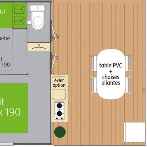 CANVAS BUNGALOW 5 people - Tithome Bungalow semi-canvas Eco 2 bedrooms