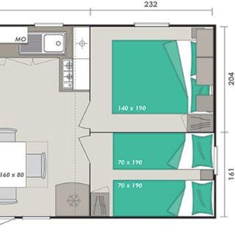 MOBILE HOME 8 people - 38m² 4 bedrooms