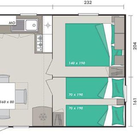 MOBILHOME 8 personnes - 38m² 4 chambres