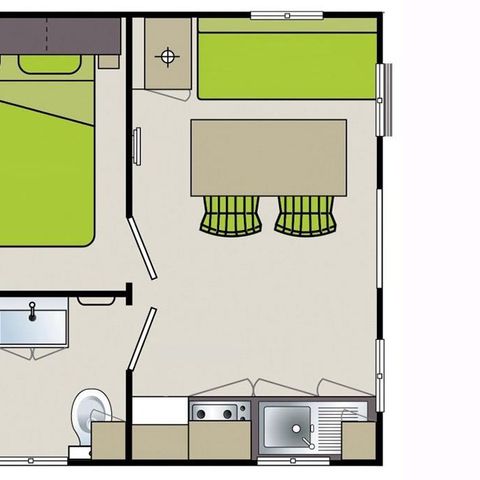 MOBILE HOME 3 people - Eco 2 bedrooms + terrace - economic