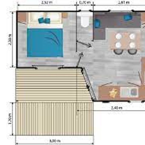 Stacaravan 4 personen - MH Comfort Beach 2bed 4 pers