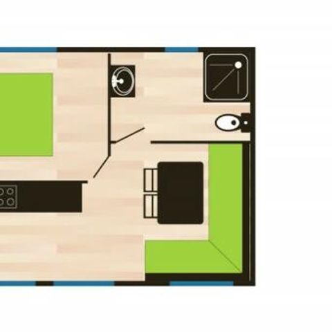 MOBILE HOME 2 people - Comfort + 2 Rooms 2 People