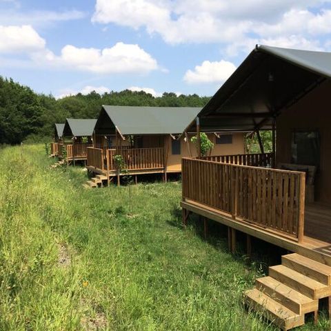 TENTE TOILE ET BOIS 4 personnes - Tente Safari Confort 3 pièces 4 personnes